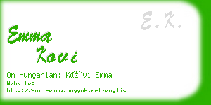 emma kovi business card